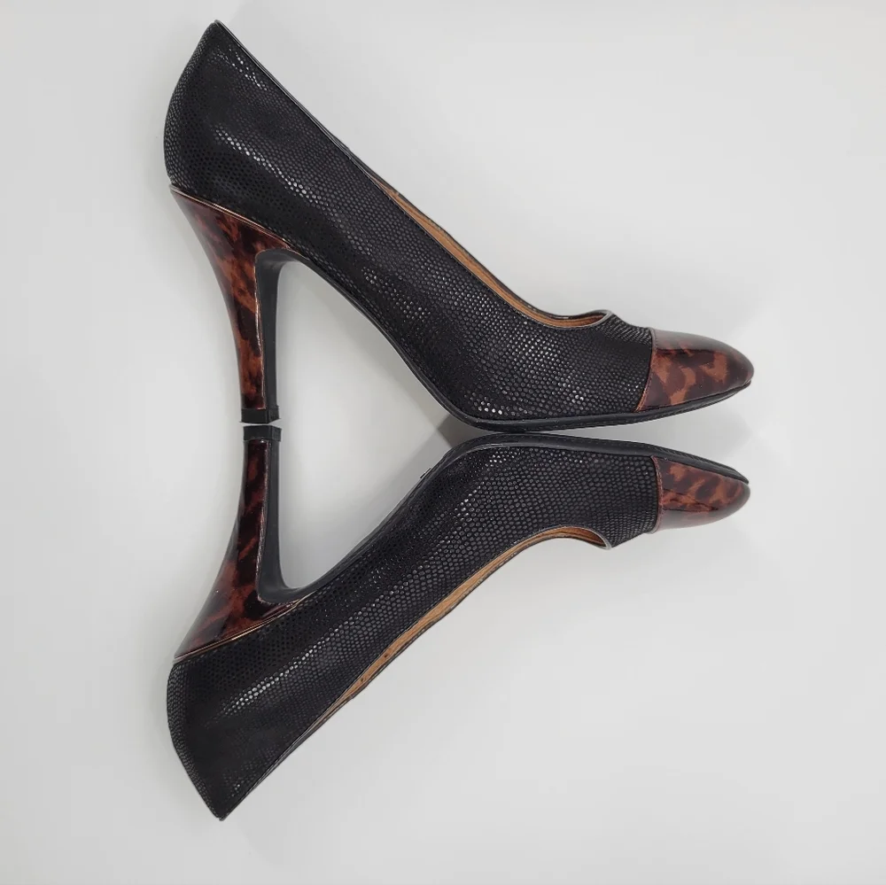 Sofft Leather Animal Print Heels 8.5
